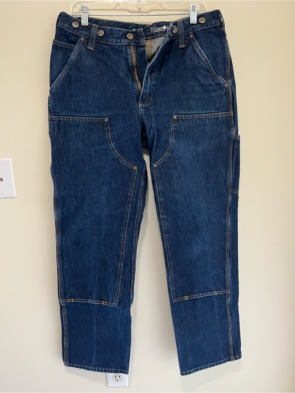 Carhartt Rugged Flex Double Knee Denim Work Jeans - Indigo Blue (33x32)